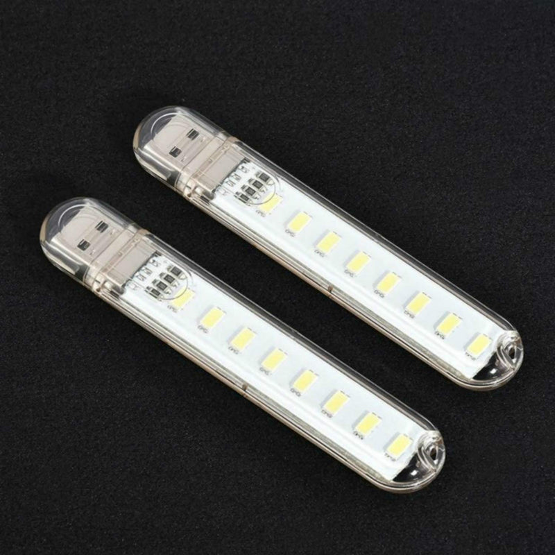 [Australia - AusPower] - VOKARO USB Light,Night Light Plug in,Small Led Light Stick with 8 Lamp Beads for Power Brick/Portable Power Station(Pack of 4)(White) White 4 Count (Pack of 1) 