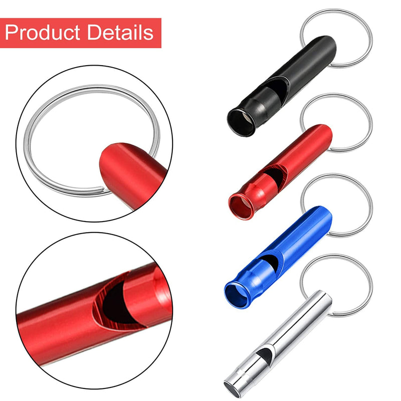 [Australia - AusPower] - 49 Pieces Emergency Whistle with Keychain, Aluminum Keychain Whistle Emergency Survival Whistle Key Chain for Outdoor Camping Hiking Boating Hunting Fishing, 7 Colors 