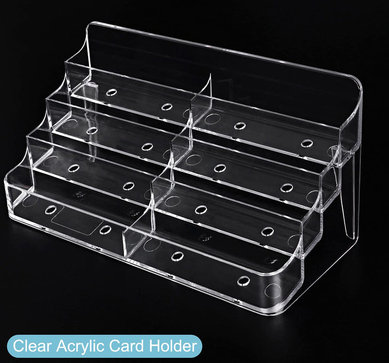 [Australia - AusPower] - Gowall Business Card Holder, 8 Pocket Acrylic Business Card Holder for Desk Clear Business Card Stand Desktop Business Card Holders Plastic Business Card Display for Exhibition, Home and Office 1 