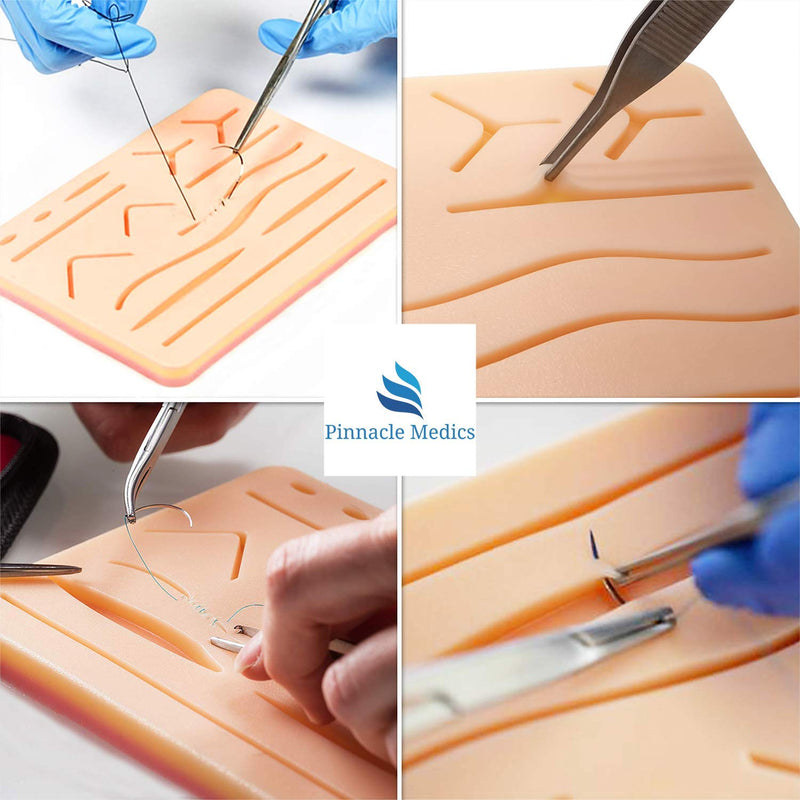 [Australia - AusPower] - Suture Kit | Suture Practice Kit for Medical Students | Suture Pad and Tool Kit | 24 Mixed Sutures Thread with Needle | Medical, Nursing, and Vet Student Suture Training | Step by Step Video Tutorial 