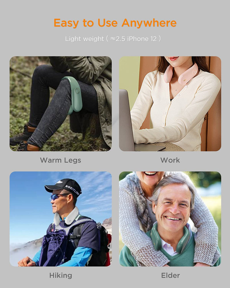[Australia - AusPower] - ICEBIRDS Neck Warmer Rechargeable，2021 Hanging Heating Pad for Neck，8000mAh Portable Charger Power Bank， 4 Heat Settings, Heat Therapy Great for Indoor, Outdoor Sports, Warm Gifts Warm White 