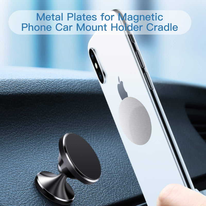 [Australia - AusPower] - OWLKELA Mount Metal Plate for Phone Magnet Car Mount Holder Cradle with Adhesive, Universal Replacement Sticker Compatible with Magnetic Mounts - 10 Pack Silver (4 Rectangle and 6 Round) 