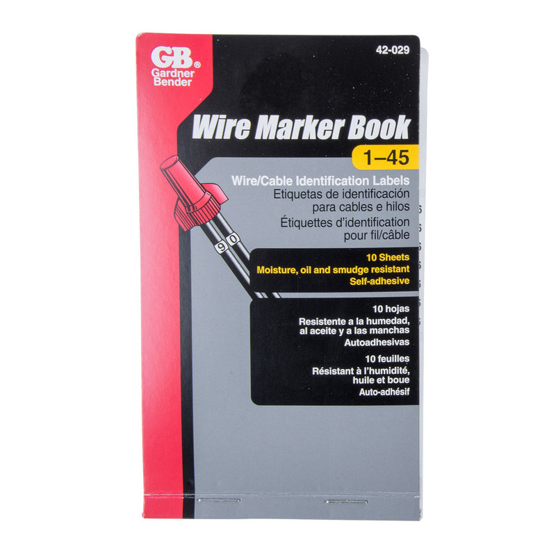 [Australia - AusPower] - Gardner Bender 42-029 Pocket Wire Marker Booklet 1 - 45 Markers 