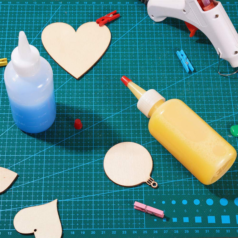 [Australia - AusPower] - BENECREAT 12PCS 4 Ounce Plastic Squeeze Dispensing Bottles with Measurement and Red Tip Caps - Good For Crafts, Art, Glue, Multi Purpose 4 Ounce-12 Pack 