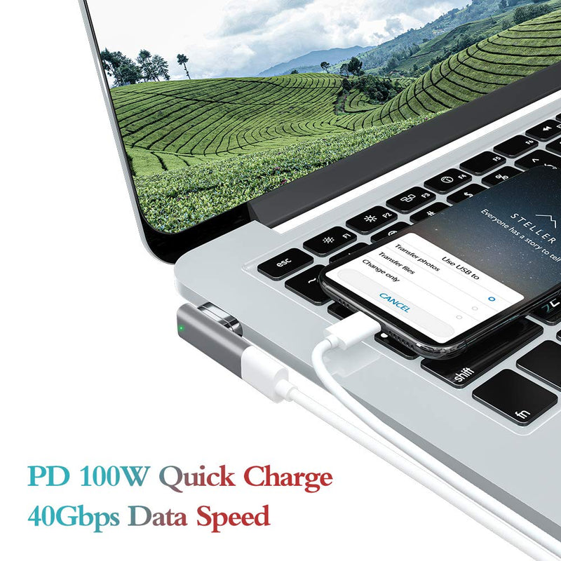 [Australia - AusPower] - Magnetic USB C Adapter, 24Pins Type C Connector PD 100W Fast Charging 40Gb/s Data Transfer, USB C Female Converter Only 24pin usb c converter only *grey 