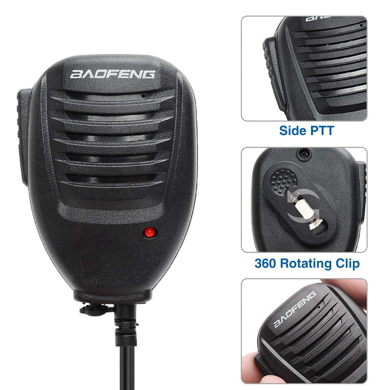 [Australia - AusPower] - Baofeng Two Way Radio Handheld Speaker Mic Microphone, Remote Shoulder Mic for BaoFeng UV-5R BF-888S UV-82 UV-S9 BF-F8HP UV-10R UV-11R BF-H6 GT-3 GM-15PRO Ham Two Way Radio Walkie Talkie (4 Pack) 