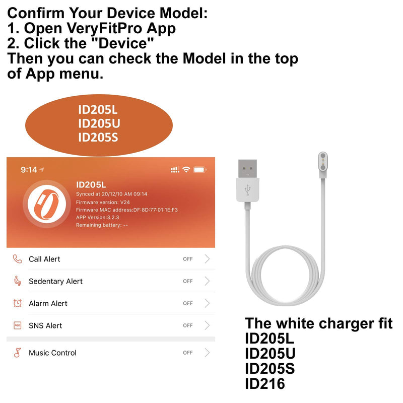 [Australia - AusPower] - Charging Cable Compatible for Umidigi Uwatch 3 Charger Replacement USB Charging Cable Cord Charger Cradle Adapter for Uwatch/Uwatch 2 2S/ Uwatch 3 3S/ Uwatch 5/ Urun Urun S/UFit Smart Watch Charger Black&White 