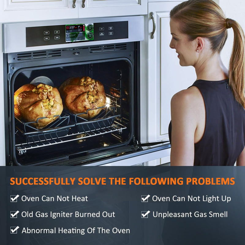 [Australia - AusPower] - WKZO WB13K21 Gas Oven Igniter for GE Samsung Kenmore Hotpoint Frigidaire Gas Oven, Stoves Igniter with Connector Plug and Nuts Exact Replacement NX58H5600SS NX58H5650WS DG94-00520A Norton 501a 