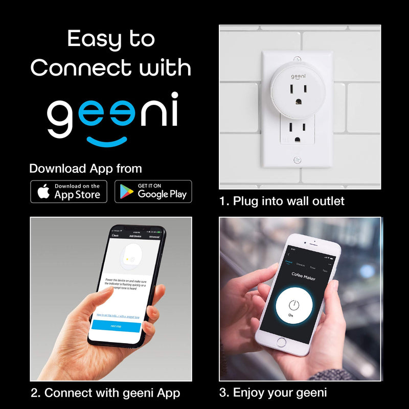[Australia - AusPower] - Geeni DOT Smart Wi-Fi Outlet Plug, White, (2 Pack)  No Hub Required  Works with Amazon Alexa and Google Assistant, Requires 2.4 GHz Wi-Fi Smart Dot Wi-Fi Plug - 2 Pack 