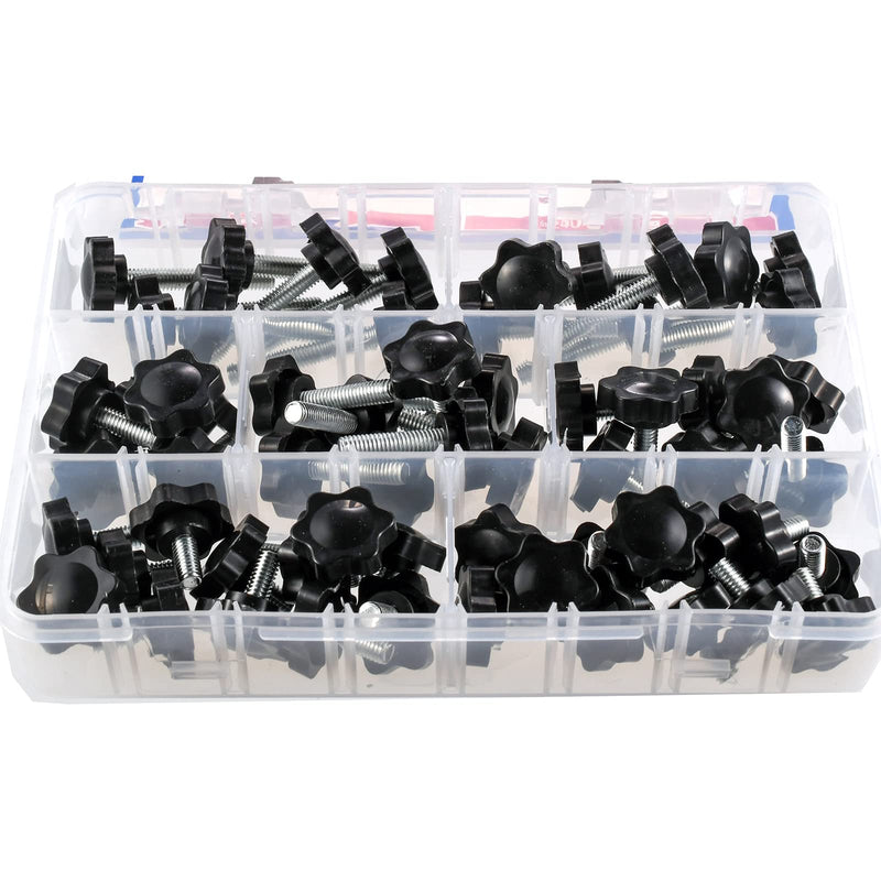 [Australia - AusPower] - ZHUHUI Hex Shaped Star Knob Hand Tightening Screw Clamping Plastic Head Bolt Assortment Kit M6 