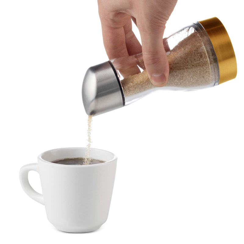 [Australia - AusPower] - Mitbak Gold Sugar Dispenser Set Of 2 – Sugar & Spice Pourer for Coffee,Tea, Baking – Acrylic Sugar Dispenser Jar for Kitchen 
