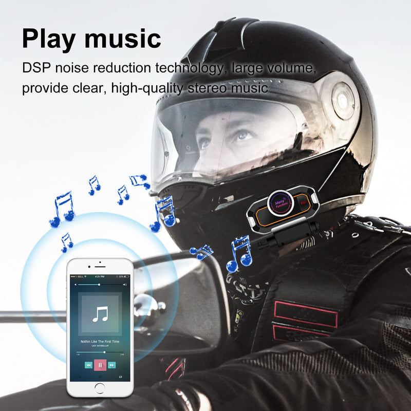 [Australia - AusPower] - Motocycle Helmet Intercom Communication System, VR robot 2 Riders 800M Motorcycle Bluetooth Headset, Multi-Function Motorbike Helmet Intercom Headset with Noise Cancellation/Stereo Music/FM Radio 
