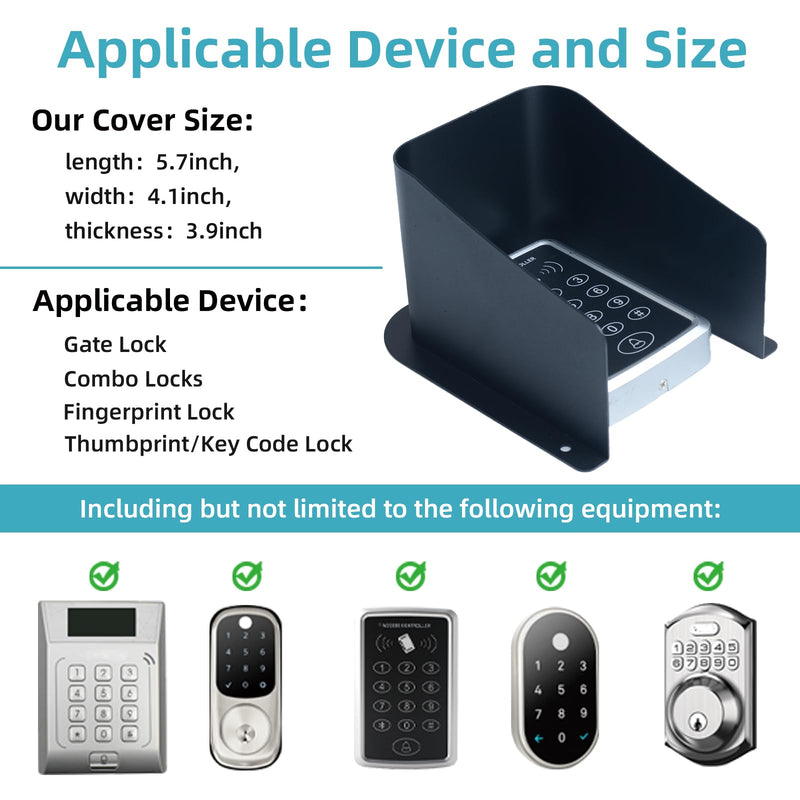 [Australia - AusPower] - Doorbell Rain Cover Large Metal Access Control Cover Protector Camera Video Doorbell Cold Rolled Steel Shell Outdoor Keypad Shield 