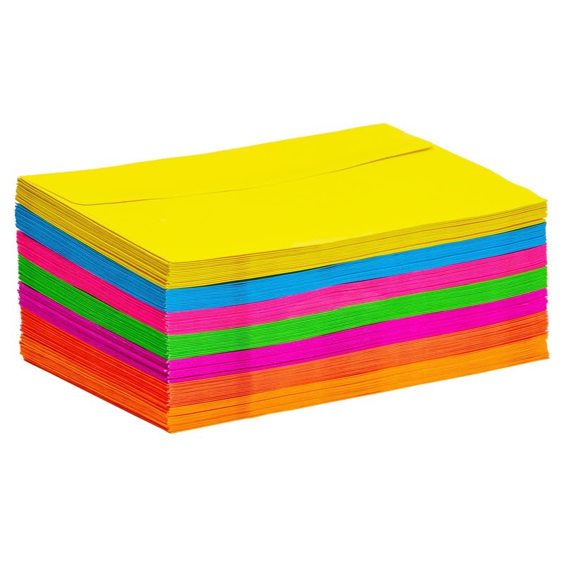 [Australia - AusPower] - 112 Pack Colorful Neon A4 Envelopes with Square Flap, Bulk for Invitations, Birthdays, Baby Showers, Greeting Cards (4x6 In) 