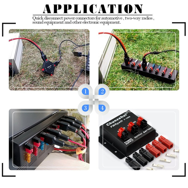 [Australia - AusPower] - Glarks 20 Pair 30AMP Quick Disconnect Power Terminals Connectors, Red Black Quick Connect Battery Connector Modular Power Connectors Set 