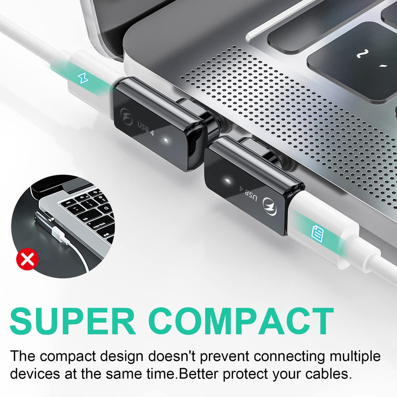 [Australia - AusPower] - USB Type C Magnetic Adapter 2Pack, 24Pins Magnetic USB C Adapter 90 Degree USB-C Adapter with PD 140W Charge 40Gbps 8K 60Hz Video USB4 for Thunderbolt 3/4 MacBook Pro/Air Phone and More Type C Devices 140W Right-H 