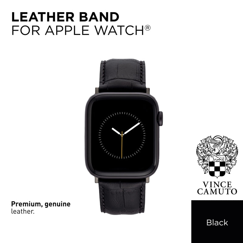 [Australia - AusPower] - Vince Camuto Fashion Bands for Apple Watch, Secure, Adjustable, Apple Watch Replacement Band, Fits Most Wrists 42/44/45mm Black 