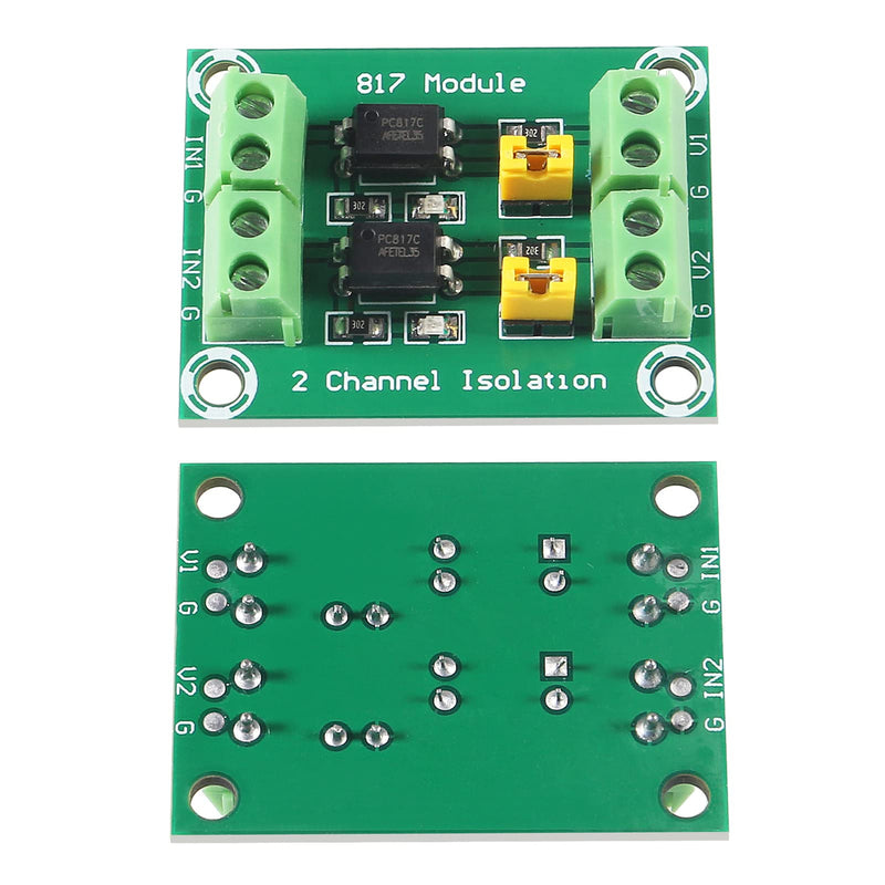 [Australia - AusPower] - Shutao 5PCS PC817 2 Channel Optocoupler Isolation Board Voltage Converter 3.6-30V Driver Photoelectric Isolated Module 