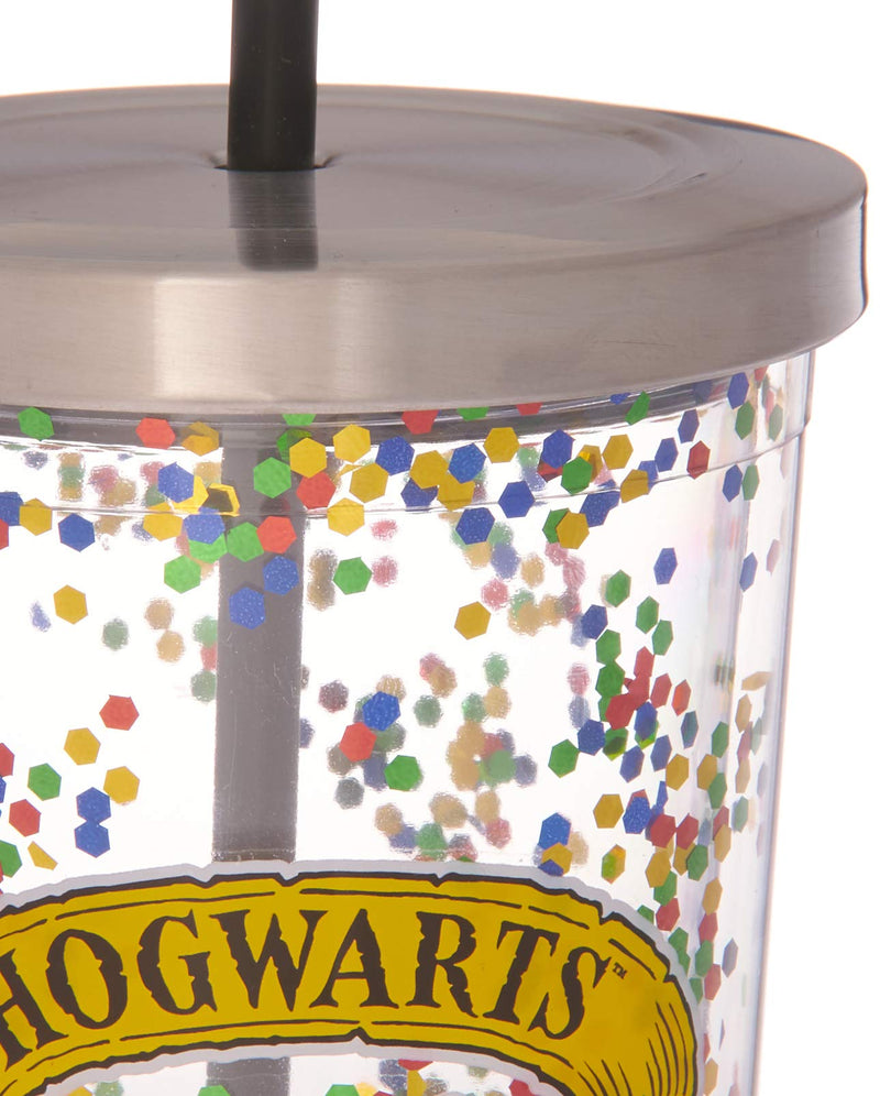 [Australia - AusPower] - Spoontiques Hogwarts Glitter Cup w/Straw 