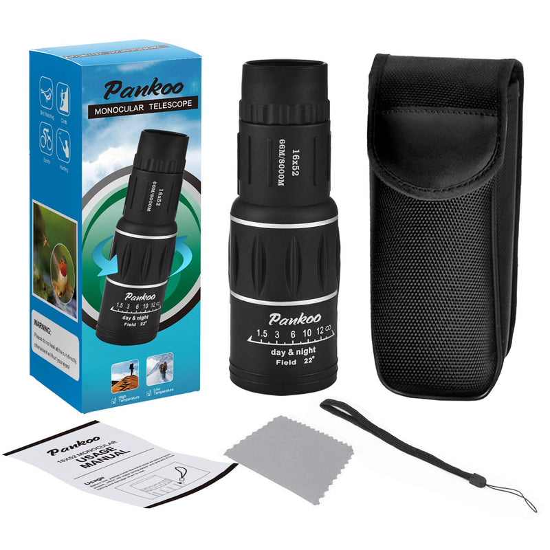 [Australia - AusPower] - 16X52 Monocular Telescope, High Power Prism Compact Monoculars for Adults Kids HD Monocular Scope for Bird Watching Hiking Concert Travelling 