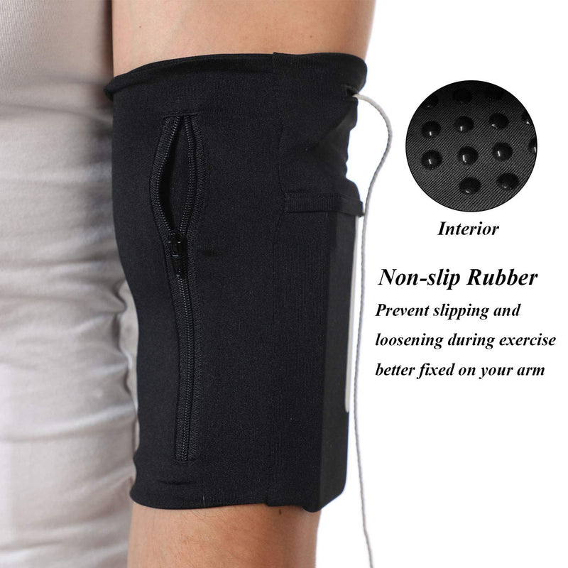 [Australia - AusPower] - Ailzos Phone Armband Sleeve for Running Workout, Sports Armband Gym Phone Holder for Runners Fits Men Women for iPhone 11 Pro Max/Xr/Xs Max/X/8/7 Plus, Galaxy S10/S9/S8 Plus and Note10/9/8, Black M Medium 