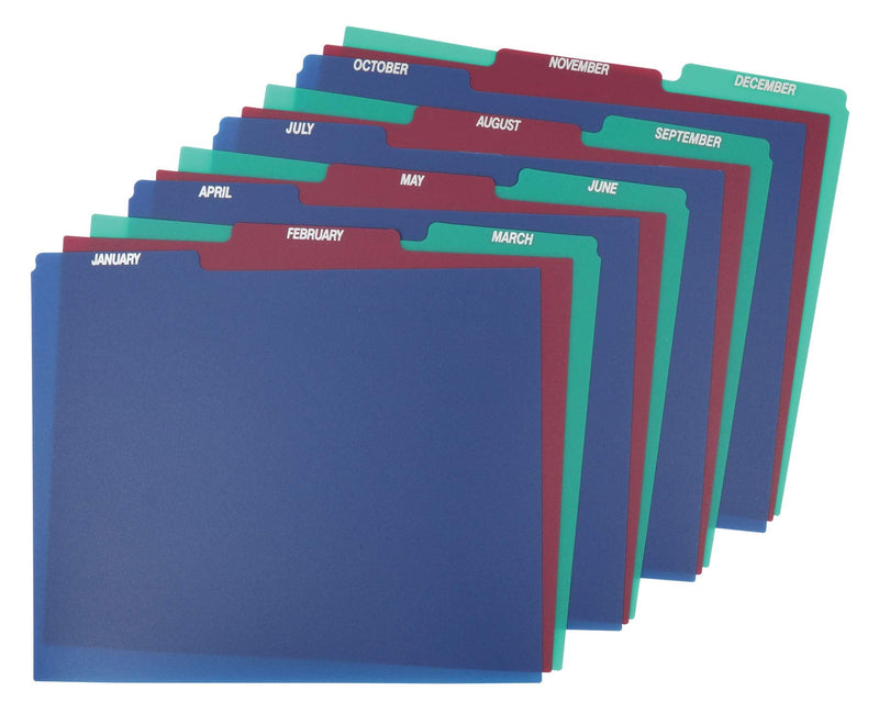 [Australia - AusPower] - Pendaflex 40144 Top Tab File Guides, Monthly/Jan-Dec, 1/3 Tab, Polypropylene, Letter (Set of 12) 
