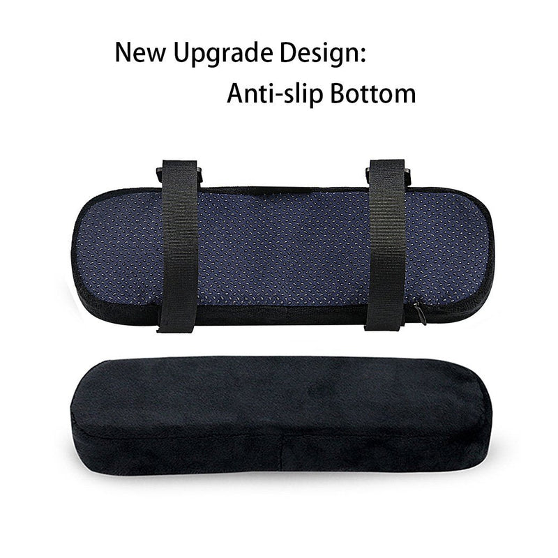 [Australia - AusPower] - Memory Foam Chair Armrest Pad, Comfy Office Chair Arm Rest Cover for Elbows and Forearms Pressure Relief(Set of 2) soft polyesterArmrest Pad S 
