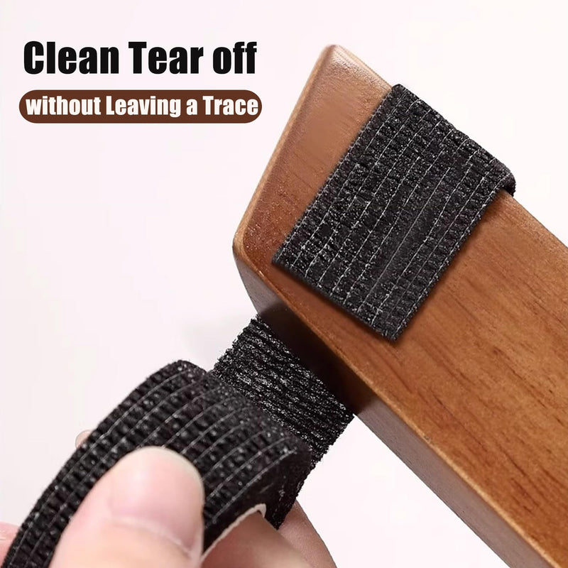 [Australia - AusPower] - Universal Chair Leg Floor Protectors Wraps for Hardwood Floors Fit All Legs Free Wrap Furniture Cups Self Adhesive Chair Leg Strap Caps Covers Reduce Noise Easy Move 135 FT About 30 Cups (Black) Black 
