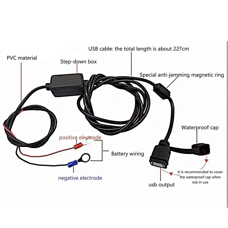 [Australia - AusPower] - GIVUBES Motorcycle USB Charger Kit SAE to USB Cable Adapter Waterproof USB Charger Quick 3.14Amp Port for Motorcycle Cellphone Tablet etc. 