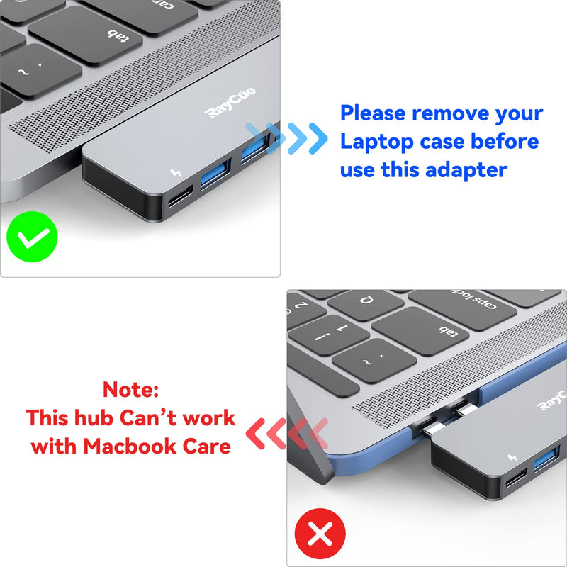 [Australia - AusPower] - USB C Hub Adapter for MacBook Pro/Air M1 2020 2019 2018, 6 in 1 USB-C Accessories Compatible with MacBook Pro 13″ and 15″ with 3 USB 3.0 Ports, TF/SD Card Reader, USB-C Power Delivery 