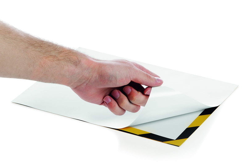 [Australia - AusPower] - Durable Self-Adhesive Magnetic DURAFRAME Security Document Sign Holder, Letter-Size 8-1/2" x 11", Yellow/Black, 2 Pack (4770130) 