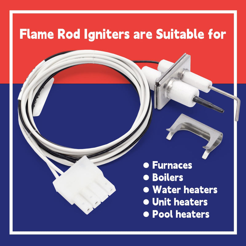 [Australia - AusPower] - Q3400A1024/U Igniters Flame Rod Assembly Replacement for Honeywell Q3450 Q3480 Q3620 R42640-001, Upgraded Flame Rod Sensor Igniters 24V Silcon Nitride Ignitors for SV9500M Valve 