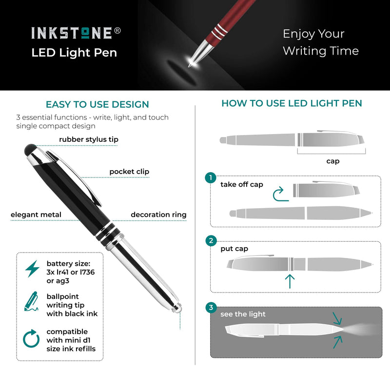 [Australia - AusPower] - Inkstone Mark 9:23 Engraved Bible Gift Pen with Flashlight and Stylus"Everything is Possible for One Who Believes" Christian Religious Scripture Gifts 