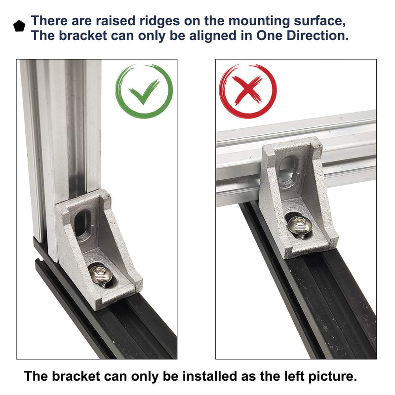 [Australia - AusPower] - 1" x 1" 1010 Series Aluminum Extrusion Profiles Fastener T-Solt Connector Set, 10pcs Corner Bracket with T Slide Nuts Hex Screw Bolt Used on 1 Inch x 1 Inch Extrusion Profiles Rail 10Set Bracket with Screw Nut 