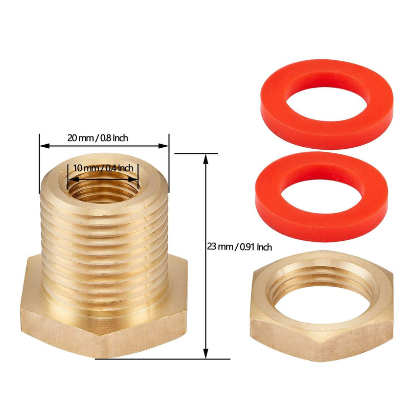 [Australia - AusPower] - Litorange 2 PCS Lead-Free Brass Bulkhead Fitting 1/4" NPT Female to 1/2" GHT Male Brass Bulk Head Pipe Fitting Bulkhead Tank Fitting Coupler Coupling,15/16" Length (Pack of 2) 