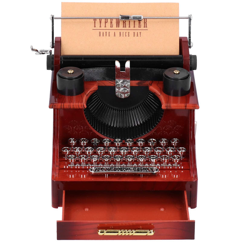 [Australia - AusPower] - FOKH Typewriter Music Box,Mini Vintage unique Typewriter Clockwork Music Box with Drawer Mechanical Music Box Jewelry Storage Bo for Birthday Anniversary Christmas Valantine Gifts 