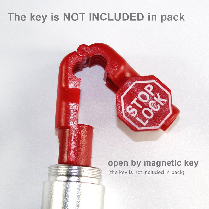 [Australia - AusPower] - Peg Hook Stop Lock for Prevent The Sweep Theft of Displayed Products on A Wire Peg, Plastic Red 6mm Security Lock, Retail Shop Anti-Theft Display Slatwall and Pegboard Hook Lock (Red Stop Locks) 