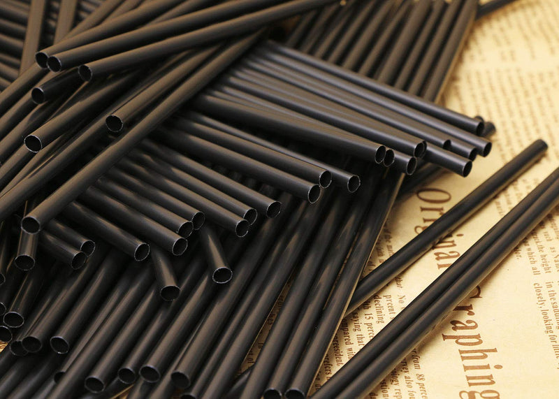 [Australia - AusPower] - Tupalizy 200PCS Black Plastic Straws Drinking Coffee Stirrers for Wedding Coffee Sip Stir Sticks for Cocktail Tea Chocolate Hot Water Cold Drinks Cups Travel Mugs Crafts Home Bars, 7.87inch 200 