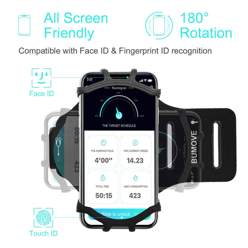 [Australia - AusPower] - BUMOVE Running Workouts Phone Armband Holder for iPhone 13/13 Pro/13 Pro Max, 12/12 Pro/12 Pro Max, 11/XR, Samsung Galaxy S22 Ultra/S21 Ultra, S22+/S21 FE/S20 FE, S22/S21, Google Pixel 6/6/Pro (Black) Black 