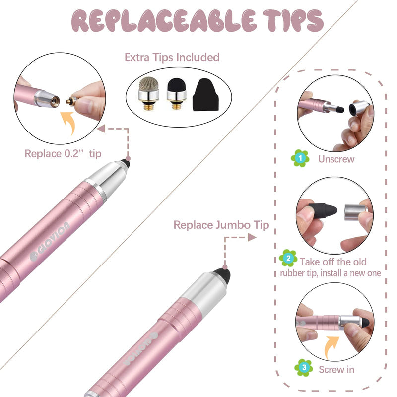 [Australia - AusPower] - Stylus Pen for ipad, Easy Grip Kids Stylus Pens for iPhone IPad Air Capacitive Touch Screen Stylus for Kid Student Drawing Writing, Stylist Pen for Chromebook Android Fire Edition Tablet - Rose Gold 