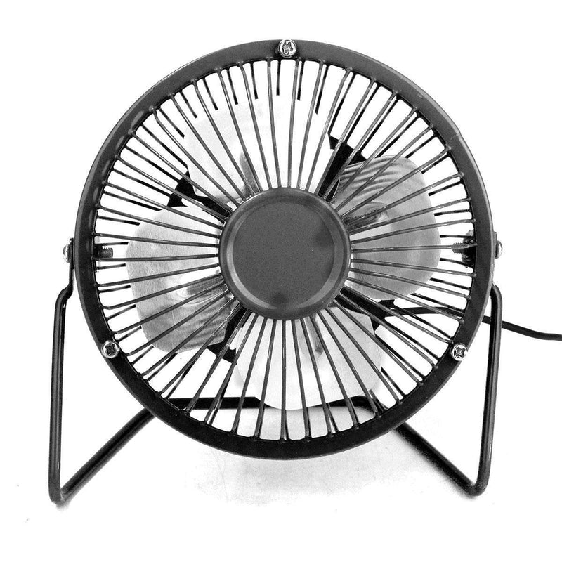 [Australia - AusPower] - ZOMTOP 4'' USB Mini Desk Fan Small Desktop Fan Quiet and Powerful Metal Design USB Powered (Black) 