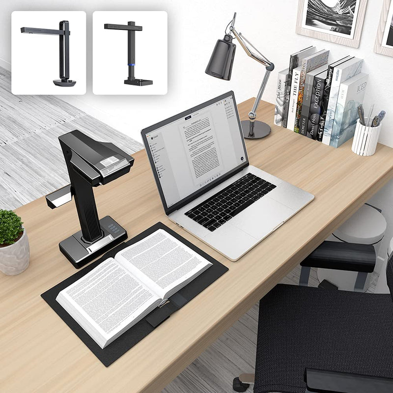 [Australia - AusPower] - CZUR Assistive Cover 13.14-inch with Adjustable Hook&Loop Splash Resistant,PVC Material Cover for CZUR Book Scanner, Office&Home-Black 