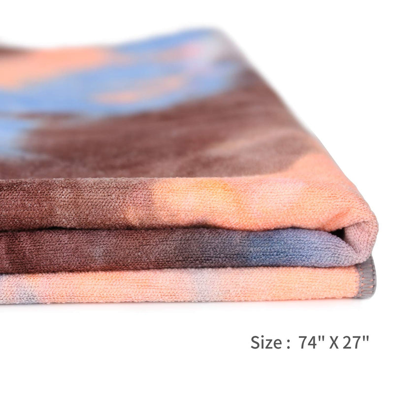 [Australia - AusPower] - DREAM SLIM Non Slip Yoga Towel Hot Yoga Towel Non Slip Grip Foldable Skidless Yoga Towel Yoga Towel, 24in x 72in, Multicolor - Blue 