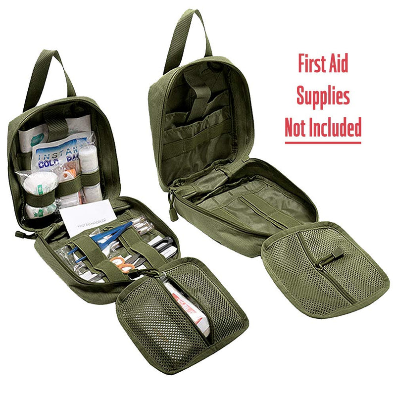 [Australia - AusPower] - LIVANS Tactical First Aid Pouch, Molle EMT Pouches Rip-Away Military IFAK Medical Bag Outdoor Emergency Survival Kit Quick Release Design Include Red Cross Patch Army Green 