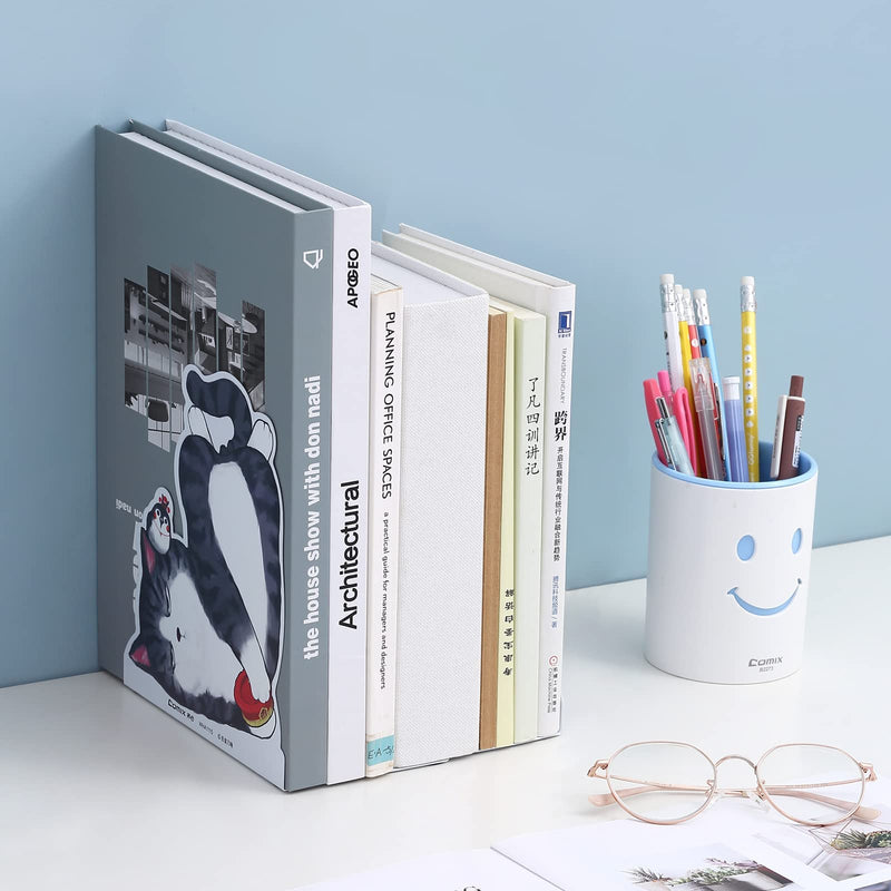 [Australia - AusPower] - Comix Metal Bookends for Shelves, Unique Cat-Shape Design Book Ends, Heavy Duty Decorative Book Support Non-Skid for Home Office Desk School Library Organizer, 1 Pair 