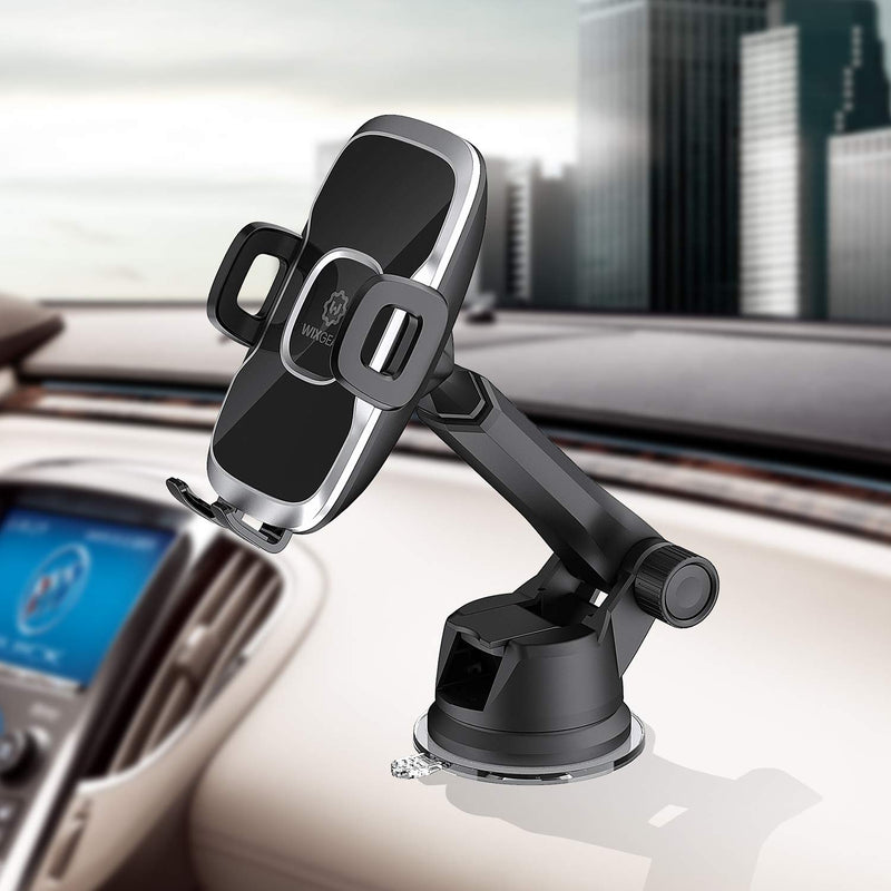 [Australia - AusPower] - Phone Holder for Car, WixGear Universal Dashboard Windshield Phone Car Suction Cup Mount Holder for Cell Phone 360 Degree Rotation Compatible with iPhone Xs/XS Max / 8/7 / 6, Galaxy S and More 