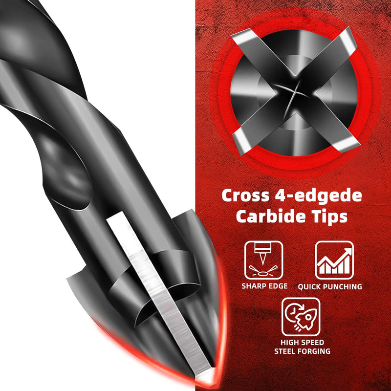 [Australia - AusPower] - ZKH 10 PCS Masonry Drill Bit Set, Cement Drill bits Made of Cemented Carbide,3/16 to 1/2 inch Masonry Drill bits for Concrete,Ceramics,Glass, Brick Drill bit,Masonry bit. 