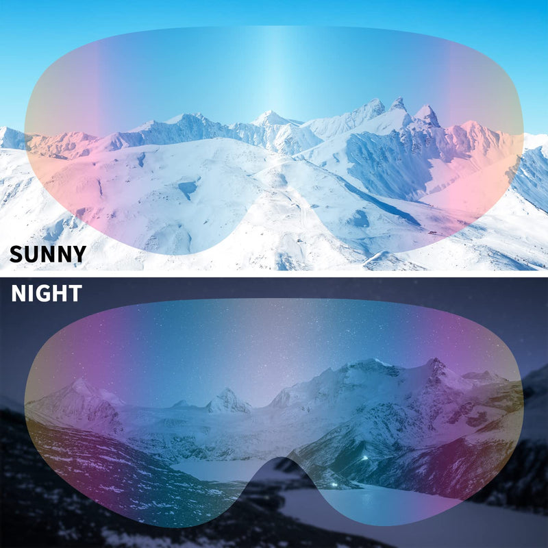 [Australia - AusPower] - COOLOO Ski Goggles, Motorcycle Goggles, Snowboard Goggles for Men Women Kids - UV Protection Foam Anti-Scratch Dustproof 01.multicolor/Gray 