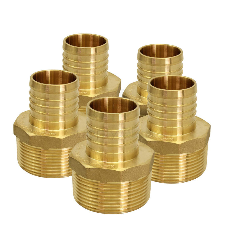 [Australia - AusPower] - Supply Giant FQNB3410-5 PEX Barb x Male Pipe Thread Adapter Fitting, 3/4 x 1, Brass 
