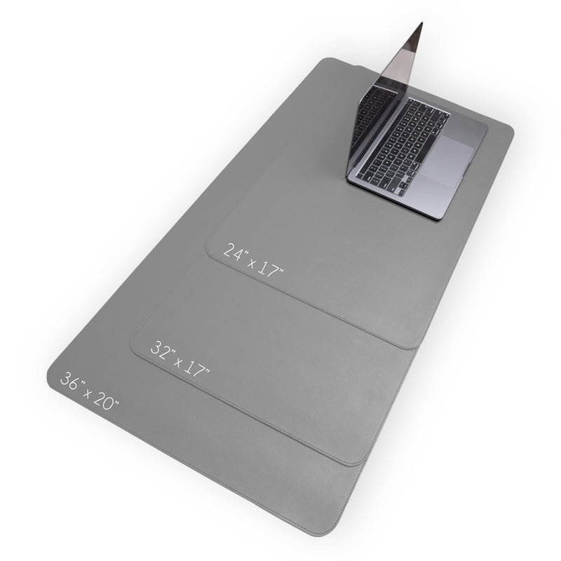 [Australia - AusPower] - Non-Slip Leather Desk Pad 36” x 20”, Vine Creations Desk Mat Large Protector Waterproof Gray - 2021 Upgraded Sewing PU Leather Mouse Pad Writing Surface, Office Decor Desktop Blotter for Top of Desks 36" x 20" 